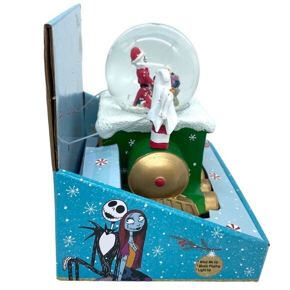 Disney Nightmare Before Christmas Musical Light Up Water Snow Globe Train New - Picture 7 of 12